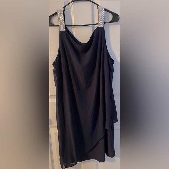MSK Rhinestone Trim Cocktail Dress, X-Large - Picture 1 of 7